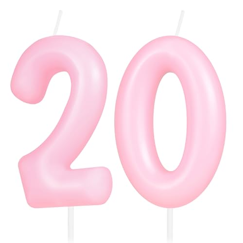 Hongplus Macaron Kerze mit Zahl 20, Happy Birthday Kerzen für Kuchen, rosa Tortenaufsatz, Dekorationen für Mädchen und Frauen, süße 20. Geburtstagsparty-Dekorationen Hongplus Macaron Kerze mit Zahl 20, Happy Birthday Kerzen für Kuchen, rosa Tortenaufsatz, Dekorationen für Mädchen und Frauen, süße 20. Geburtstagsparty-Dekorationen von Hongplus