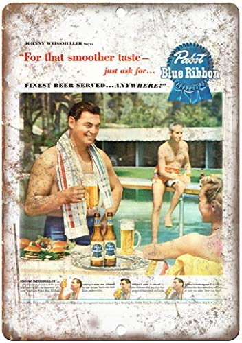 None Brand Pabst Blue Ribbon Beer Retro Wanddekoration Metall Blechschild bemalt Kunst Poster Dekoration Plakette Warnung Cafe Garage Party Spiel Zimmer Türschilder von Hongxin