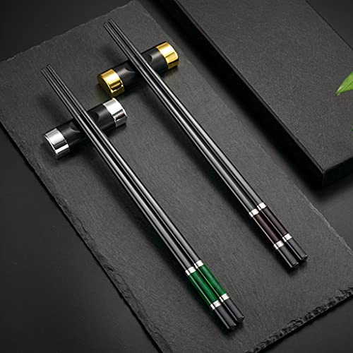Hongyantech 2 Paar EssstäBchen + 2 pcs Essstäbchen Auflagen in Geschenkbox, Sushi Stäbchen ESS Stäbchen japanisch Sushi Geschirr -Essstäbchen,Schwarz Glasfaser Edelstahl Essstäbchen Auflagen Hongyantech 2 Paar EssstäBchen + 2 pcs Essstäbchen Auflagen in Geschenkbox, Sushi Stäbchen ESS Stäbchen japanisch Sushi Geschirr -Essstäbchen,Schwarz Glasfaser Edelstahl Essstäbchen Auflagen von Hongyantech