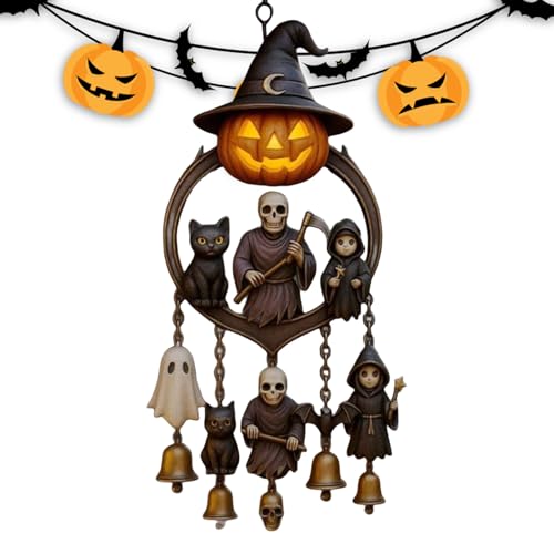 Halloween Windspiele Für Draußen | Gruselige Geschnitzte Kürbis Laternen Windspiel | Dekoratives Zuhause Ambiente Für Zimmer Fenster Garten Terrasse Halloween Windspiele Für Draußen | Gruselige Geschnitzte Kürbis Laternen Windspiel | Dekoratives Zuhause Ambiente Für Zimmer Fenster Garten Terrasse von Honhoha