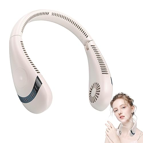 Honhoha Tragbarer Fächerhals | Faltbarer 360°-Luftstrom-Halsventilator 5000 mAh | Wiederaufladbarer Nackenventilator für Damen und Herren, tragbarer Nackenventilator für Outdoor-Sport, Zuhause von Honhoha