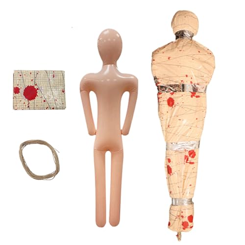 Leichen Attrappe | Aufblasbare Leiche,Gruselig Realistische Lebensgroße Blutige Puppe Für Friedhof Dekoration Garten Geheimgemach von Honhoha