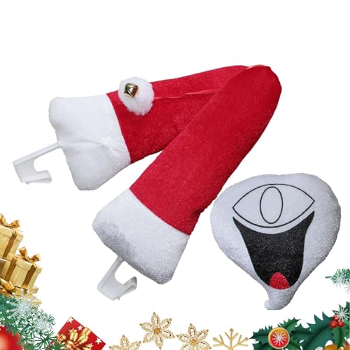 Weihnachtsauto Deko - Plüsch Deko Weihnachtsrentier | Lustiges Gesicht Dekoaccessoires Für Festliche Innen- Und Außendekoration Tür Küche Partys von Honhoha