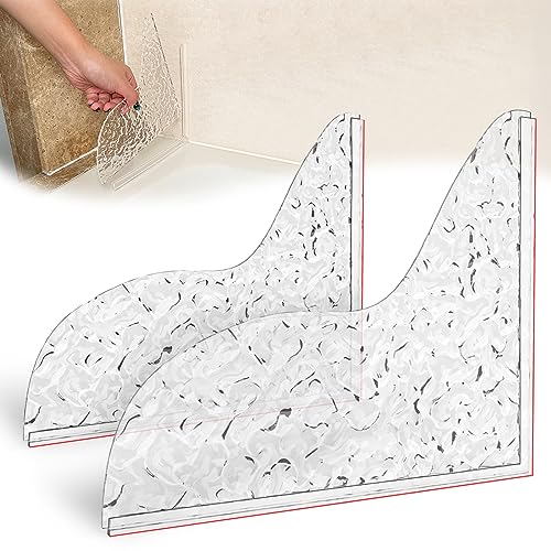 Honitra Badewannenspritzschutz mit Klebstoff, 2Pcs Wasser Textur Dusche Ecke Wasserschutz, Tub Splash Guards zu halten Wasser in der Dusche, Bad Spritzschutz für Badewanne Honitra Badewannenspritzschutz mit Klebstoff, 2Pcs Wasser Textur Dusche Ecke Wasserschutz, Tub Splash Guards zu halten Wasser in der Dusche, Bad Spritzschutz für Badewanne von Honitra