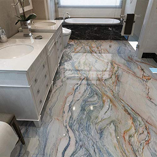 PVC selbstklebende wasserdichte Tapete 3D Marmor Bodenfliesen Wandbilder Badezimmer rutschfeste Tapete 3D Bodenbelag Home Decor Aufkleber-300 * 210cm von Honony
