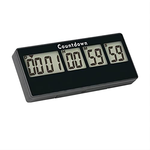 HonorMeet Digitaler Countdown-Tagestimer, 10-stellige große LED-Countdown- und Count-up-Kalenderuhr, Abschalt-Countdown-Uhr für Ruhestand, Hochzeit, Weihnachten, Abschlussfeier (schwarz) von HonorMeet