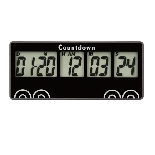 HonorMeet Digital 9999 Tage Ruhestand Countdown-Uhr, Tage Countdown-Timer, Hintergrundbeleuchtung Display, 12 & 24 Stunden täglichen Kalender für Ruhestand Beruf Jahrestag Graduierung. (Schwarz) von HonorMeet