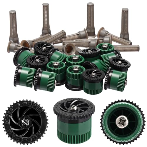 Honoson 16 Stück variabler Bogendüsenradius, hocheffizient, Ersatz-Pop-Up-Sprinklerköpfe, kompatibel mit Rainbird, Hunter, Orbit Pop-Up-Sprinklern (schwarz, 12 Van) von Honoson