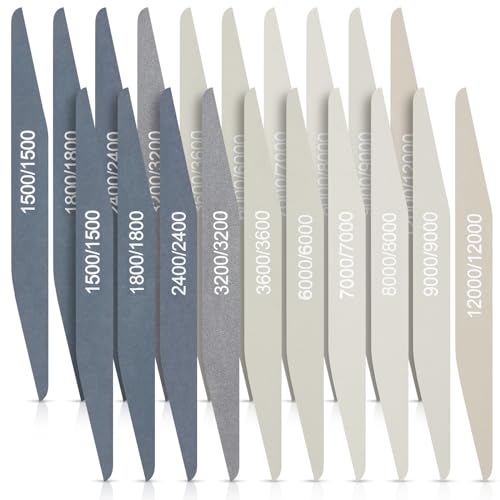Honoson 20 Stück Schleifstäbe für Kunststoff Modelle Polieren Sortiert Metall und Holz Polierstäbe Modellbau Werkzeug Mini Finger Schleifer(Hohe Körnungsbewertung,Doppelwinkelform)(193) von Honoson