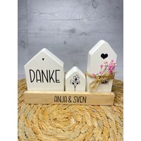 Häuser 3Er Set - Dekohäuser Geschenkset Raysin Personalisiertes Geschenk Dankesgeschenk von HonschGemacht