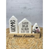 Häuser 3Er Set - Dekohäuser Geschenkset Raysin Personalisiertes Geschenk Familie von HonschGemacht