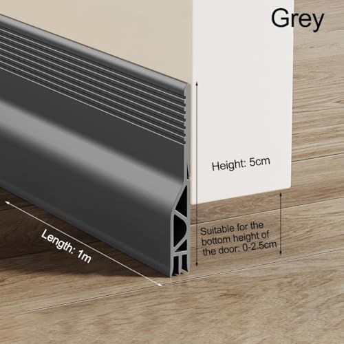 1 m Türdichtungsstreifen, selbstklebender Silikon-Zugluftstopper für effektiven Windschutz in Häusern und Büros (grau) von Honseadek
