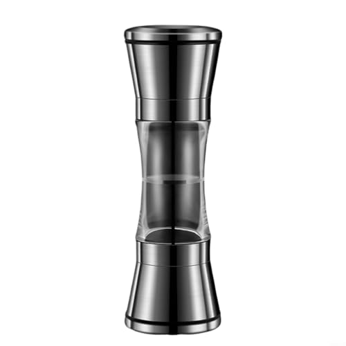 2 in 1 Manuelle Salz Pfeffermühle Edelstahl Gewürzmühle mit verstellbarem Drehmechanismus für feines bis grobes Mahlen in der Küche (B) von Honseadek