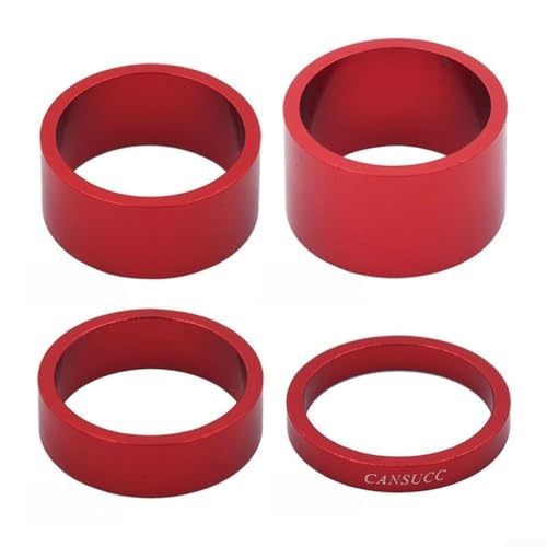 4 Stück Mountainbike-Headset-Abstandshalter aus Aluminium, Vorderschaft, Gabel-Abstandshalter für 28 6 mm Durchmesser Fahrrad-Headset 5 mm 10 mm 15 mm 20 mm (rot) von Honseadek