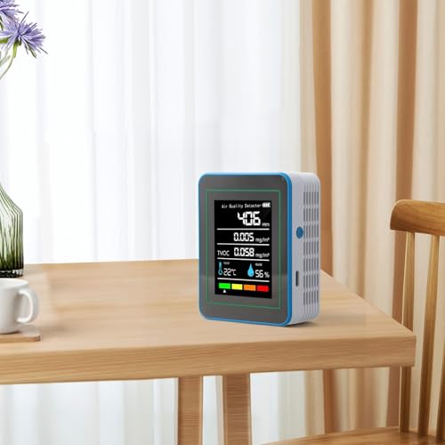 5-in-1 Tester für TVOC, Temperatur und Luftfeuchtigkeit mit TFT-Farbbildschirm-Schnittstelle (weiß) von Honseadek