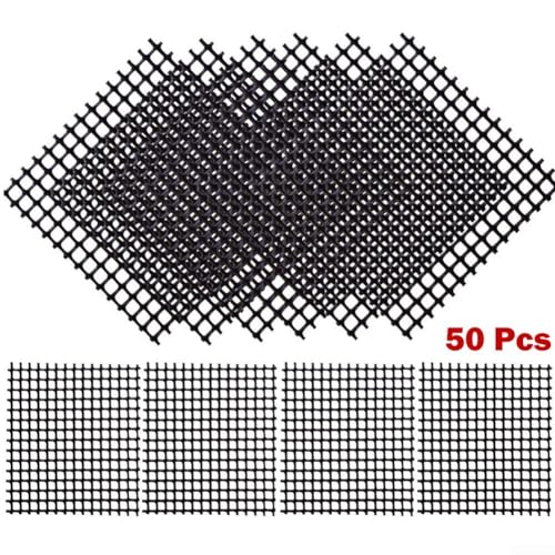 50 Stück Blumentopf-Drainagegitter-Matten, 45 x 1, 5 mm, runde Netz-Pads für Bodenstabilität von Honseadek