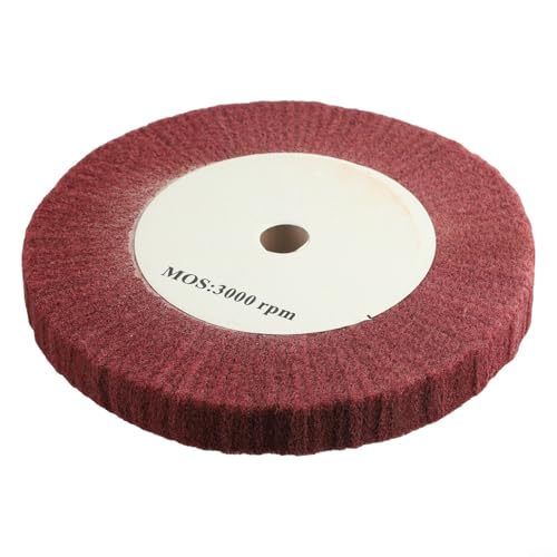 6 8 Vlies-Schleifscheiben für effektives Trockenschleifen und Spiegel-Finish (200 mm rot) von Honseadek