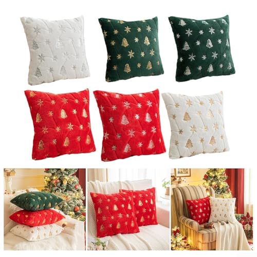 Aesthetic Sequin Throw Cover with Charming Snowflake Design for Cozy Settings (Red Silver) von Honseadek