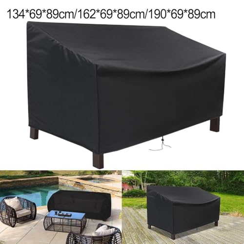Allwetter-Abdeckung für Outdoor-Bank mit verstellbarem Kordelzug für sicheren und umfassenden Schutz (162 x 69 x 89 cm) von Honseadek