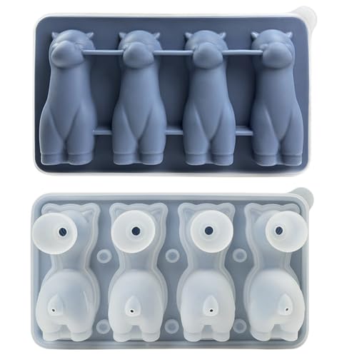 Alpaka Eiswürfelform mit praktischem Deckel und Trichter für einzigartiges Trinkerlebnis (Blau) von Honseadek