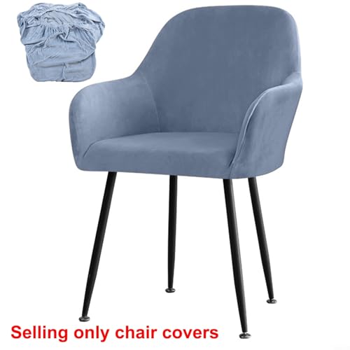 Anti Wrinkle and Anti Pilling Chair Cover High Elasticity Plush Protector for Dining Chairs (Light Blue) von Honseadek