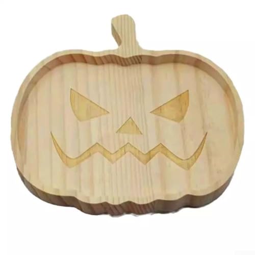 Auffälliges Kürbis-Teller-Tablett aus Holz verleiht Ihren Halloween-Partys einen Hauch von Laune mit diesem einzigartigen Artikel von Honseadek
