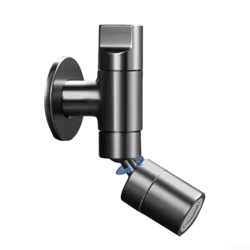 Balkon- und Haushalts-Mopp-Pool-Wasserhahn mit Wandmontage, einzelnes kaltes Wasser, Messingkörper in Umgebung, zwei Durchflussoptionen und volle Schwenkfunktion (grau) von Honseadek