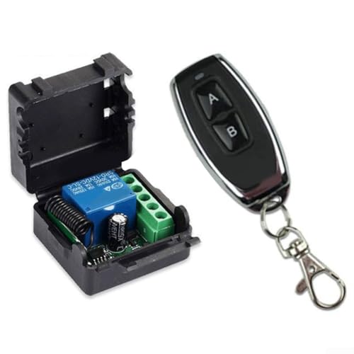 DC12V Wireless Remote Control Relaismodul mit Sender für Hausautomation und DIY-Projekte (1 Sender) von Honseadek