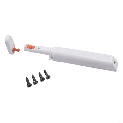 Doppelkopf-Schranktür-Rückprallvorrichtung, magnetisch, federbelastetes Push-to-Open-System, Aluminium-Türschließer, für Küchenaufbewahrung, weiß, grau (weiß) von Honseadek