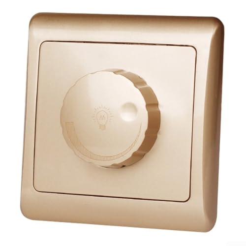 Drehdimmer-Lichtschalter für dimmbare LED- und Glühlampenbeleuchtung, effiziente Einrichtung mit Anleitung (Gold) von Honseadek