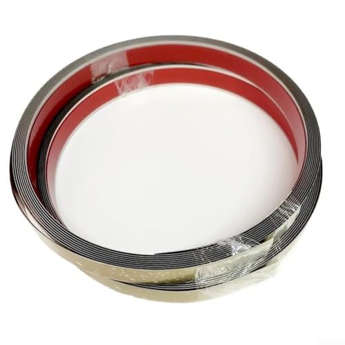 Edelstahl Bar Spiegel Metallstreifen 5M Länge Wandaufkleber mit transparenter Folie Schutz für langlebige und stilvolle Wanddekoration (Gold 30mm) von Honseadek