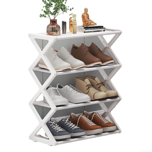 Einfach zu bedienendes Schuhregal in X-Form, mehrlagiges Design für platzsparende Schuhaufbewahrung (D) von Honseadek