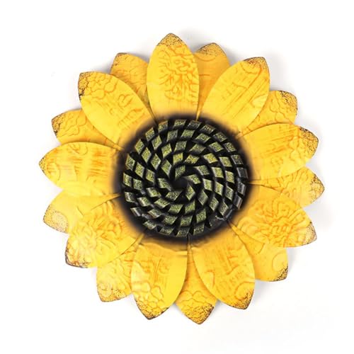 Eisen-Sonnenblumen-Wandornament zum Dekorieren von Wänden in Häusern, Gärten oder öffentlichen Räumen (gelb) von Honseadek