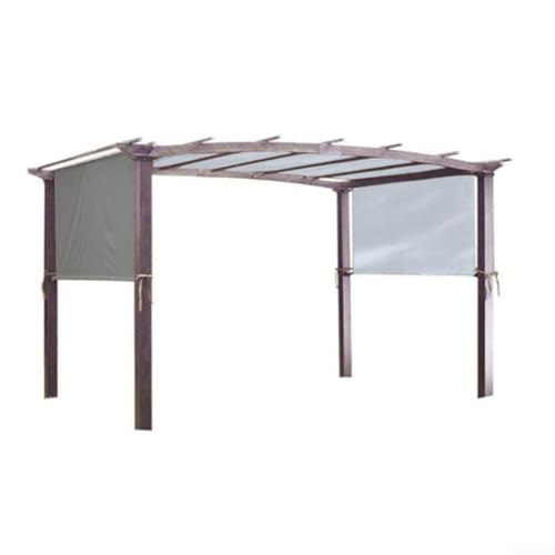 Ersatz-Pergola-Abdeckung für den Außenbereich, aus silberbeschichtetem 190T-Polyester, inklusive beschwerten Stangen für hohe Windstabilität auf Terrasse und Terrasse (grau) von Honseadek