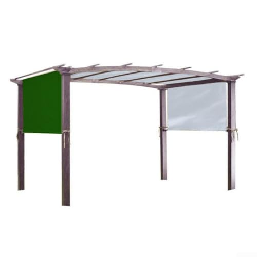 Ersatz-Pergola-Abdeckung für den Außenbereich, aus silberbeschichtetem 190T-Polyester, inklusive beschwerten Stangen für hohe Windstabilität auf Terrasse und Terrasse (schwarz und grün) von Honseadek
