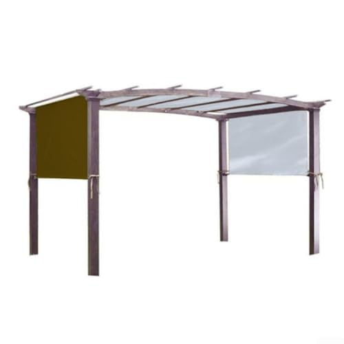 Ersatz-Pergola-Abdeckung für den Außenbereich, hergestellt aus 190T silberbeschichtetem Polyester, inklusive beschwerten Stangen für hohe Windstabilität auf Terrasse und Terrasse (Curry-Farbe) von Honseadek