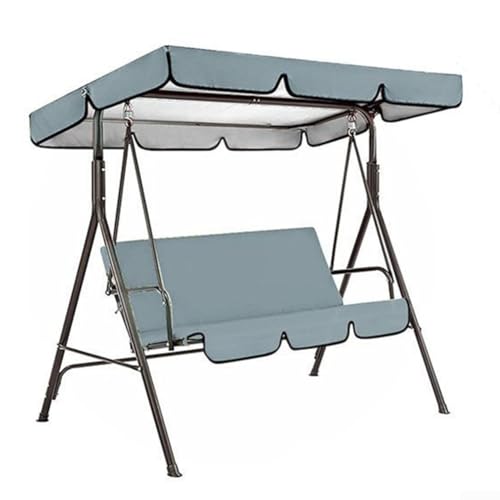 Ersatz-Set für 3 Schaukelstühle mit Baldachin und zwei Sitzbezügen, wasserdichtes Oxford-Gewebe für Gartenschaukelschutz (grau) von Honseadek