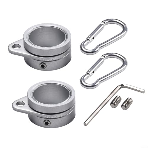Fahnenmast für Ringe Set für 0 Stangen mit 190,5 cm Durchmesser, 2 Stück mit Klapp-Design, rostfreies Aluminium von Honseadek