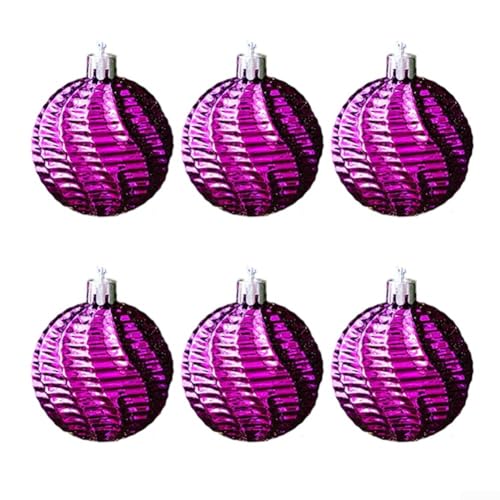 Galvanisierte transparente Weihnachtskugel-Ornament-Set zum Aufhängen, aus Kunststoff und schlankem, minimalistischem Stil (lila) von Honseadek