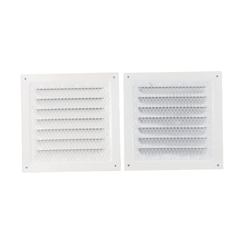 Honseadek 15 x 15 cm Lüftungsgitter, Edelstahl, Lüftungsgitter, Lüftungsgitter für Zuhause, Küche, Badezimmer, Wanddecke, 2 Stück, Weiß von Honseadek