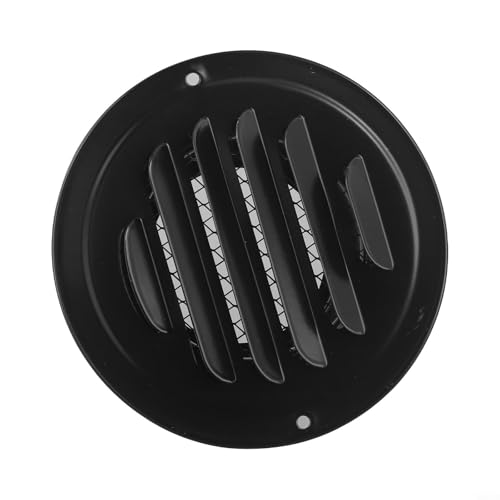 Honseadek 70–200 mm rundes Lüftungsgitter, Edelstahl-Abdeckung, Belüftungswerkzeug für Außenwandkanäle, schwarzes Netz, Luftzirkulation (70 mm) von Honseadek
