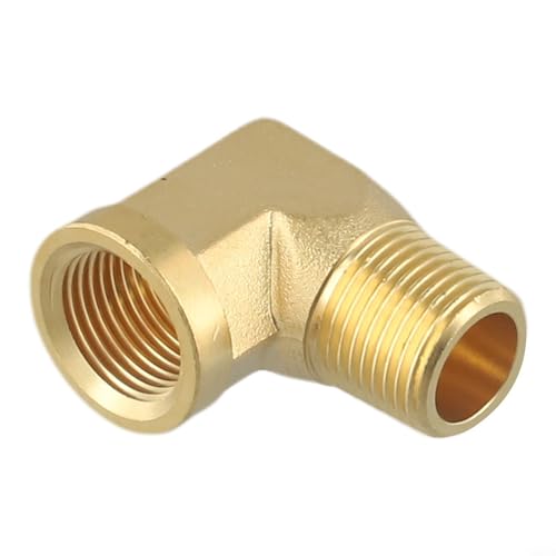 Honseadek 90-Grad-Rohrverschraubung aus Messing, 1/8NPT 1/4NPT 3/8NPT 1/2NPT, Metallkupplung für Druckluftwerkzeuge, Werkstattausrüstung, Haus, Garten, Sanitär, (C) von Honseadek