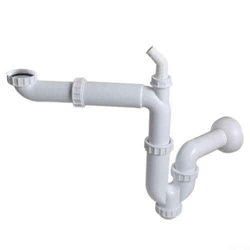 Honseadek Abflussrohr für Küchenspüle, G1-1/2, 40 mm, U-Biegung, Abflussrohr, geruchshemmend, flexibles Design, platzsparend, unter der Spüle, Kunststoff, Weiß Honseadek Abflussrohr für Küchenspüle, G1-1/2, 40 mm, U-Biegung, Abflussrohr, geruchshemmend, flexibles Design, platzsparend, unter der Spüle, Kunststoff, Weiß von Honseadek