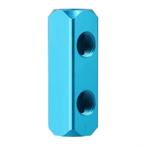 Honseadek Aluminium-Luftschlauch-Inline-Krümmerblock-Verteiler, G1/4-Gewinde, pneumatische Armatur, Kompressor, Luftgasverteiler, 2/3/4-Wege, blau, industriell (2-Wege) von Honseadek