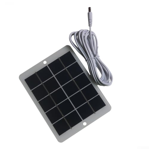 Honseadek DC5521 Solarmodul-Ladegerät für Außen-Überwachungskameras mit 300 cm Kabel, wasserdichtes Polysilizium-Ladepanel für Gartenleuchten und Geräte (6 W, 5 V) von Honseadek