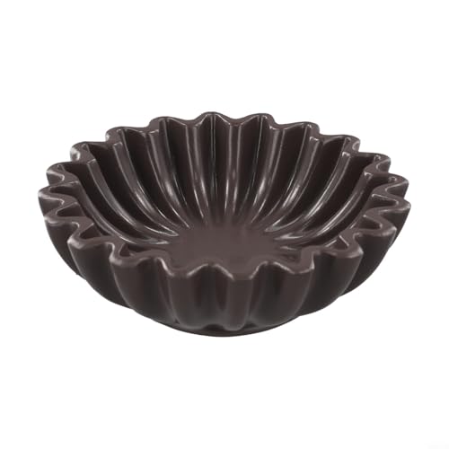 Honseadek Dekorative Schale aus Kunstharz, einzigartiges Lotusblatt-Rand-Design, schwarz oder weiß, vielseitiger Heimdekor-Akzent, Wohnzimmer-Styling, Couchtisch, Bücherregal (schwarz S) von Honseadek