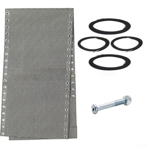 Honseadek Ersatz-Set für Liegestuhl, enthält Stoff, Seile und Schrauben für einfache Reparatur (weißgrau) von Honseadek
