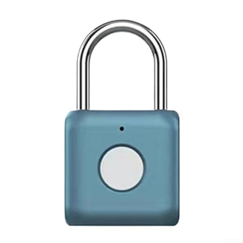 Honseadek Fingerabdruckschloss Keyless Wasserdicht Metall Vorhängeschloss Smart Sicherheitsschloss, Für Schließfächer Tore Fahrräder Diebstahlschutz Outdoor Verwendung (Blau) von Honseadek