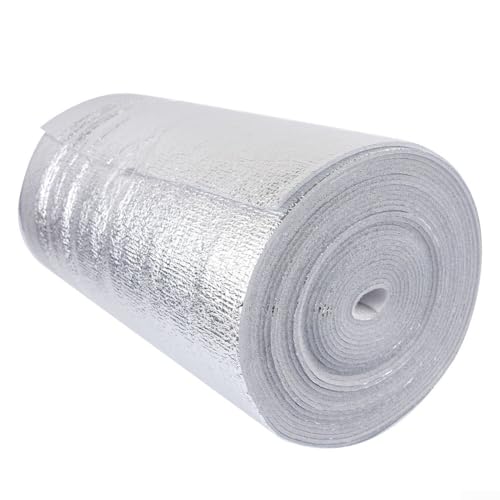 Honseadek Heizkörper-reflektierende Folien-Isolierrolle, 3 mm dicke Aluminiumfolie mit Perl-Baumwolle, wärmereflektierende Thermobarriere für Wandheizkörper, leicht zu schneiden (40 cm x 5 m) von Honseadek