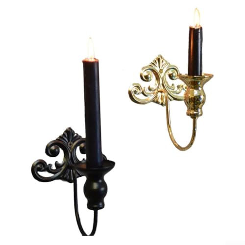 Honseadek Kerzenleuchterhalter, Wandkerzenleuchter zum Aufhängen, Wandkerzenhalter, Wandkerzenhalter, Wandkunst, Kerzenhalter für Schlafzimmer, Esszimmer, Wohnzimmer (schwarz) von Honseadek
